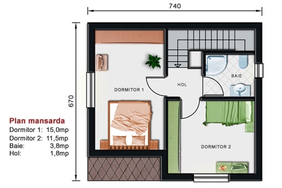 mansarda casa de vacanta